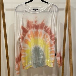Wildfox Sommers Rainbow Tie-Dye Pullover, Size Small